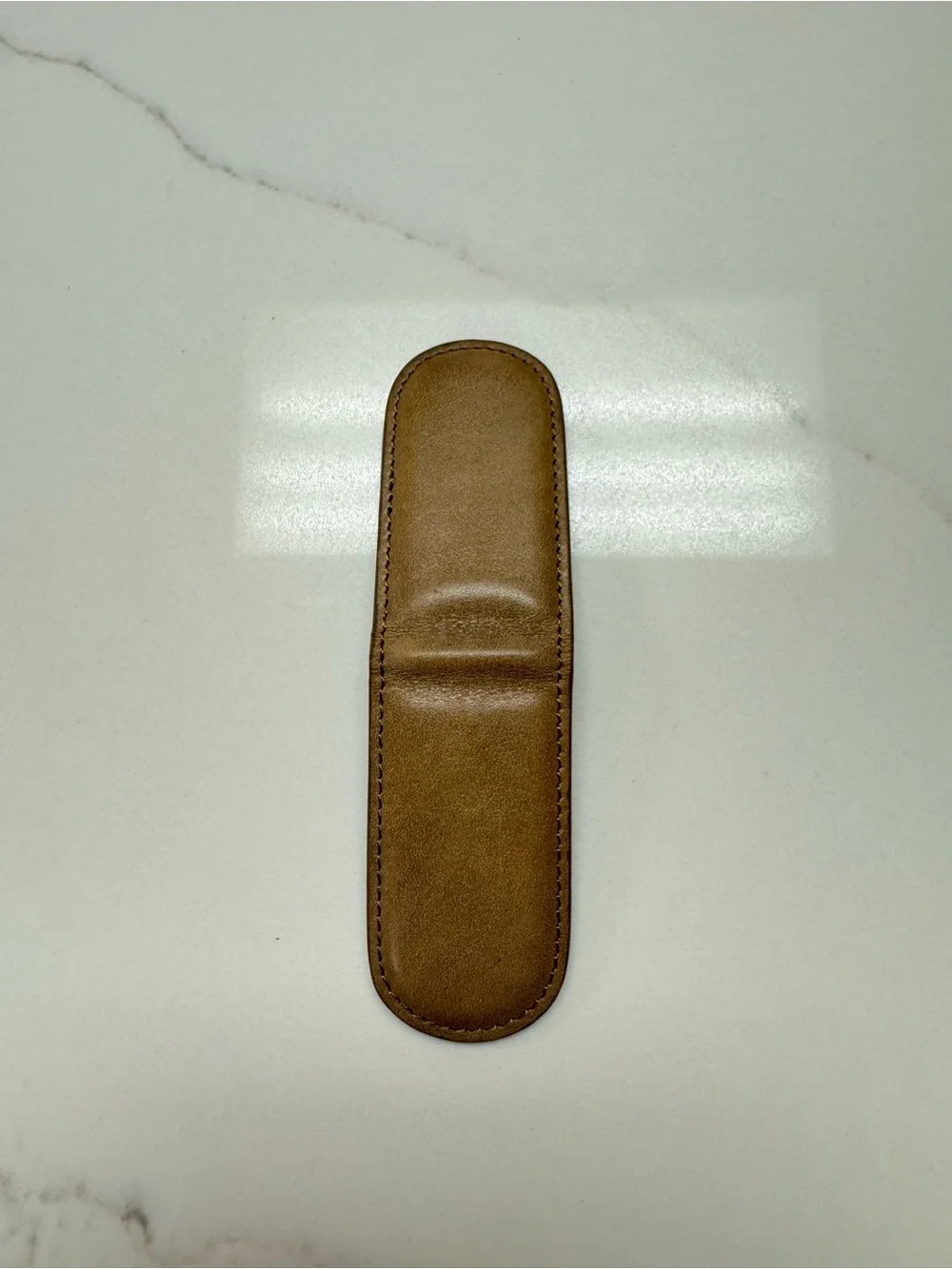 Bosca Leather Money Clip - Tan